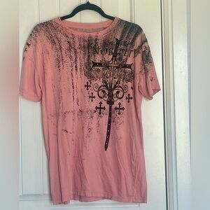 Black Brand Melon Graphic Short Sleeve Tee with Cross Motif